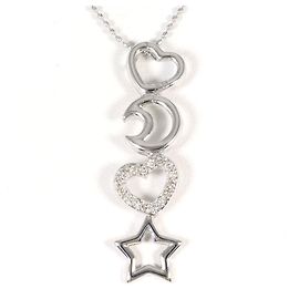 Autre Marque Collana in oro bianco 14K e 18K con diamante