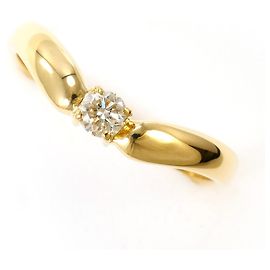 Autre Marque Anello a fascia in oro giallo 18K con diamante