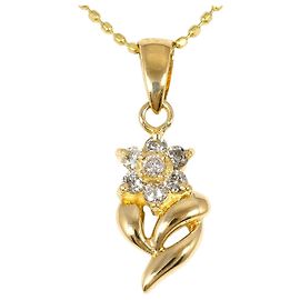 Autre Marque Collana in oro giallo 18K con diamante