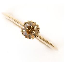 18K Gelbgold-Ring mit braunem Diamanten - Autre Marque