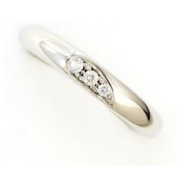 PT950 Platinum Band Ring with Diamond - Autre Marque