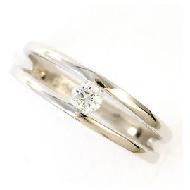 Autre Marque Anello a fascia in platino con diamante
