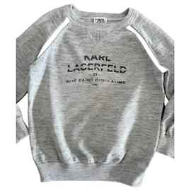 Karl Lagerfeld Paris Sweatshirt grau aus Baumwolle