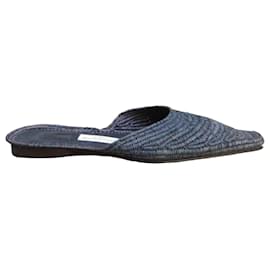 Joseph Azagury Geflochtene Raffia-Mules - Blau - Autre Marque