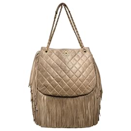 Chanel Paris-Dallas 14A Borsa Hobo in Nubuck Taupe Iridescente