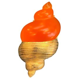 Spilla a Conchiglia Dorata e Arancione Dior