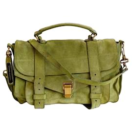Proenza Schouler PS1 Medium Borsa in Scamosciato Verde