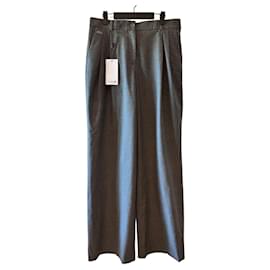 Pantalones anchos Lacoste de lana grises
