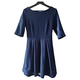 Manoush Navy Blue Cutout Pleated Dress