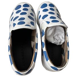 Burberry Tênis Slip-On de Bolinhas Infantil - Branco/Azul