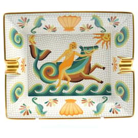 Hermès Naide Change Porcelain Mosaic Sea Horse Tray / Vide Poche