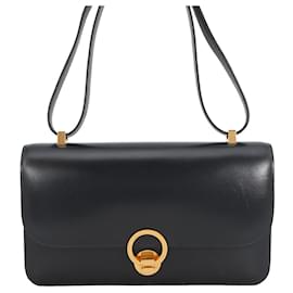 Hermès Schultertasche aus Navy Box Calf Leder