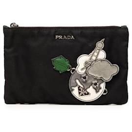 Borsa pochette patchwork con logo triangolo Prada