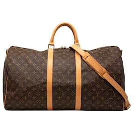 Louis Vuitton Marrone Monogram Keepall Bandouliere 55