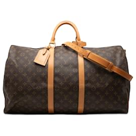 Louis Vuitton Marrone Monogram Keepall Bandouliere 55