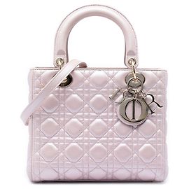 Dior Rosa Medium Lambskin Cannage Lady Dior Perlato