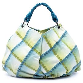 Bottega Veneta Borsa Hobo Aquilone in Nappa Intrecciato Blu Fortune Cookie