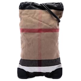 Burberry Brown Mega Check Canvas Drawstring Rucksack