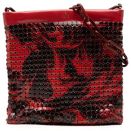 Gucci Red Metal Abstact Lava Chainmail Schultertasche