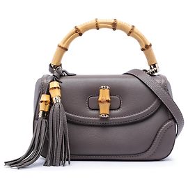 Gucci New Bamboo Satchel aus Leder in Braun Medium