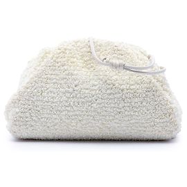 Bottega Veneta White Boucle Raffia The Mini Pouch Crossbody