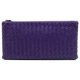 Clutch em nappa Intrecciato roxo Bottega Veneta