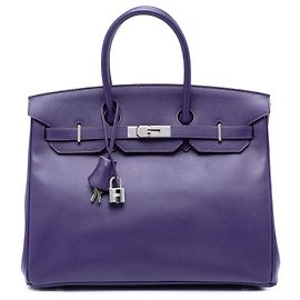 Hermès Purple Epsom Birkin Retourne 35
