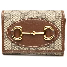 Gucci Beige GG Supreme Horsebit 1955 Klapperbrieftasche