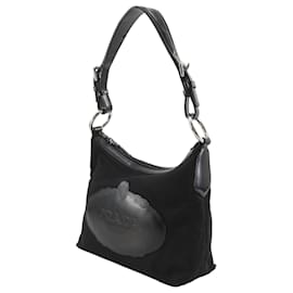 Borsa a tracolla Prada Black Canapa Logo Tessuto