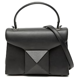 Borsa Valentino Black Mini Leather One Stud Top Handle Bag