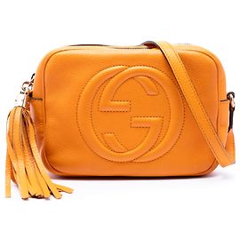 Bolso bandolera Gucci Soho Disco de piel de becerro naranja