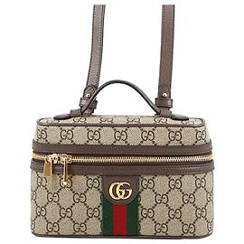 Borsa Vanity Gucci Beige Small GG Supreme Web Ophidia