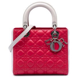 Dior Rosa Medium Bicolor Lambskin Cannage Lady Dior