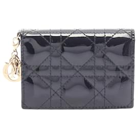 Dior Black Patent Cannage Card Holder