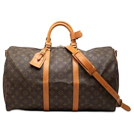 Louis Vuitton Marrone Monogram Keepall Bandouliere 50