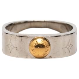 Louis Vuitton Nanogram Ring aus silberfarbenem Messing