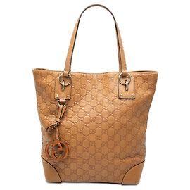 Gucci Brown Medium Guccissima GG Charm Tote