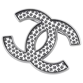 Spilla Chanel nera e argento