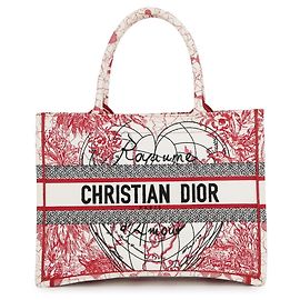 Christian Dior Tote Bag Book Map Heart Medium Canvas Handtasche