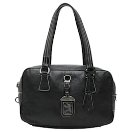 Borsa Boston in pelle nera Prada