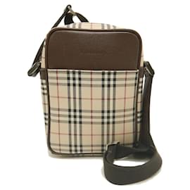 Borsa a tracolla Burberry marrone in tela e pelle