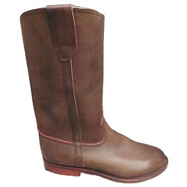 Autre Marque Botas de montaria artesanais em couro castanho