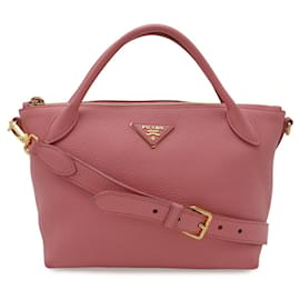 Borsa a mano 2WAY in pelle Prada Rosa