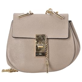 Piccola borsa Drew in pelle martellata Chloé, beige