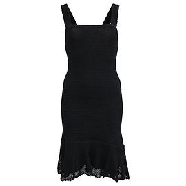 Mini abito smock con scollo quadrato Sandro in viscosa nera