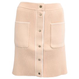 Minifalda de punto acanalado Maje en viscosa beige