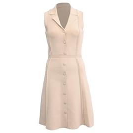 Vestido mini de punto con botones Sandro en viscosa beige