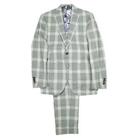 Autre Marque Completo in lana con motivo Glen Check Tollegno 1900