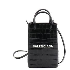 Balenciaga Borsa Tote e Borsa a Tracolla Mini Porta Telefono con Logo Nero