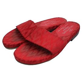 Valentino Pantofole in tessuto rosso